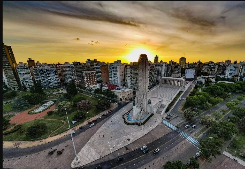 Vista aérea del Monumento Nacional a la Bandera en Rosario